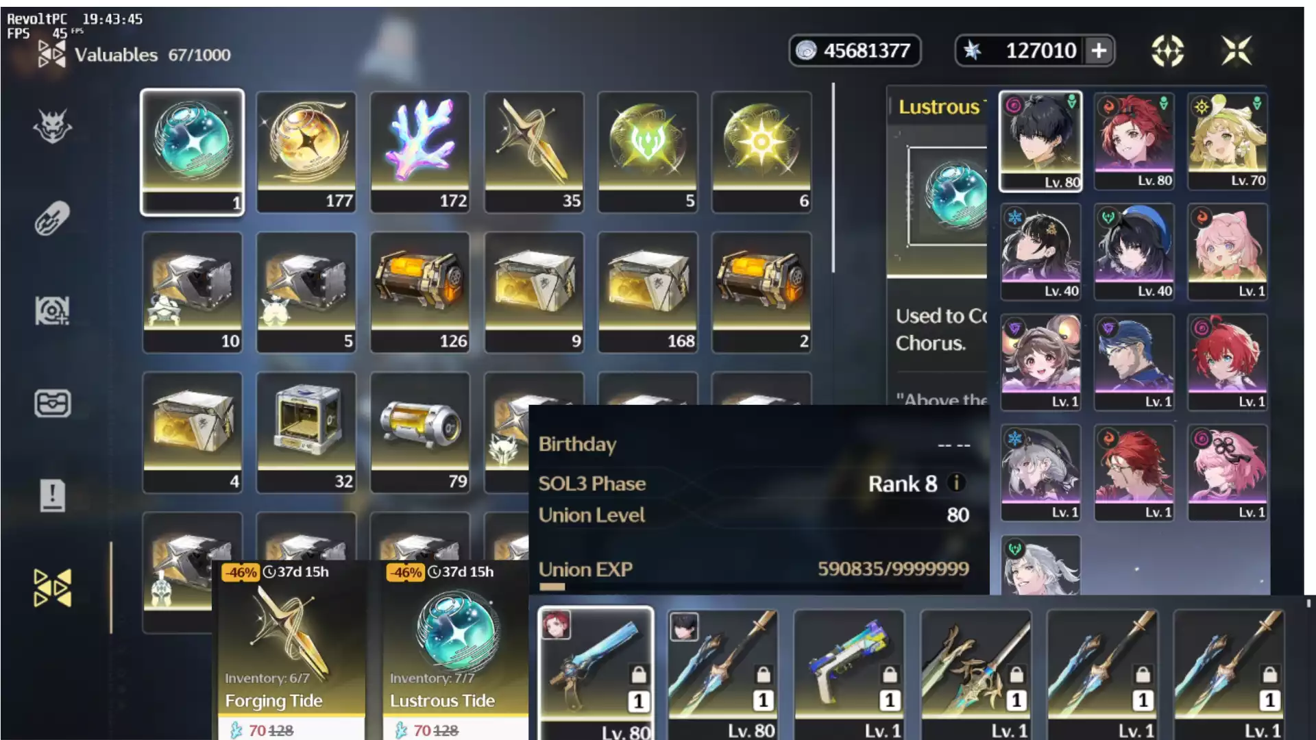 Siêu phẩm duy nhất sever 102 1k roll + dàn char hot (SEA)